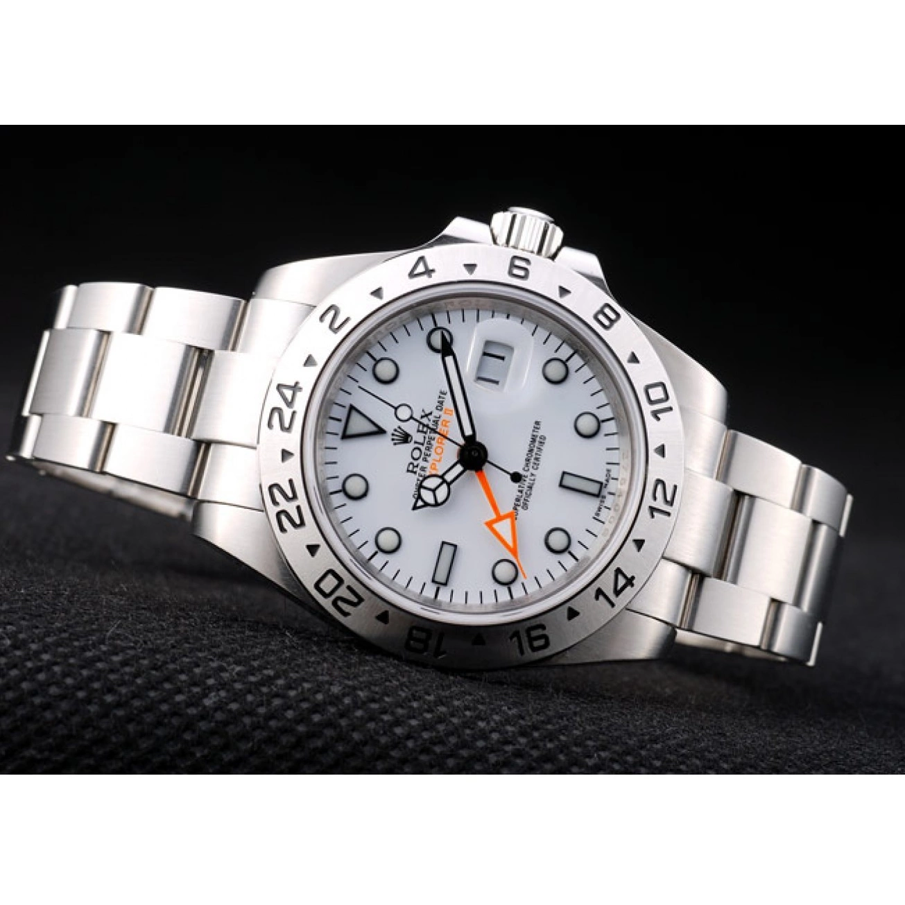Aaa replica Dial Watch Steel Explorer Rolex Stainless White Bezel 0727